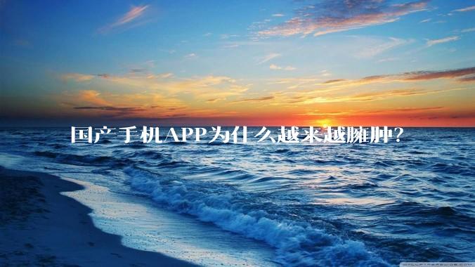 国产手机APP为什么越来越臃肿？